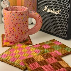 Handmade Retro Coasters - Set of 4